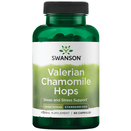 Swanson Valerian Chamomile Hops Sleep Complex 60 Capsules