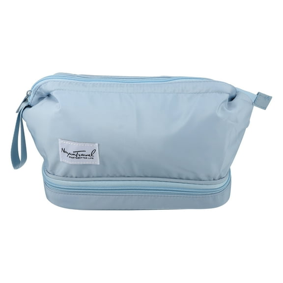 Makeup Bag Cosmetic Travel Bag Waterproof Organizer Case Toiletry Bag for Women Nylon Blue