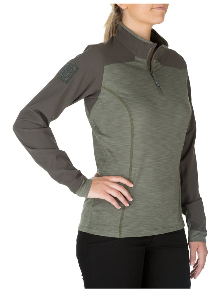 5.11 Tactical - 5.11 Women's Rapid Half Zip Sweatshirt, Sage Green ...