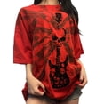 thumbnail image 1 of Camiseta de manga corta para mujer Y2k E Girls, estilo vintage con estampado gráfico de calavera, top de hada grunge, ropa gótica, 1 of 5