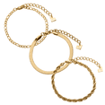thumbnail image 2 of Set de 3 Pulseras Mujer, LuckyLy  Brazaletes tipo Cadenas de Acero Inoxidable Baño de Oro 18k o Color Plata – Joyería y Accesorios ideales como Regalos para Mujer Cumpleaños y Regalos para dorado, 2 of 7
