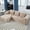 khaki + Chenille + 3 Seat, variant on SOULART 98.42" Cloud Couch, Brown Modern Modular Sectional Sofa with Chaise Longue, Chenille Fabric, Small Side Pockets, Suitable for Living Room