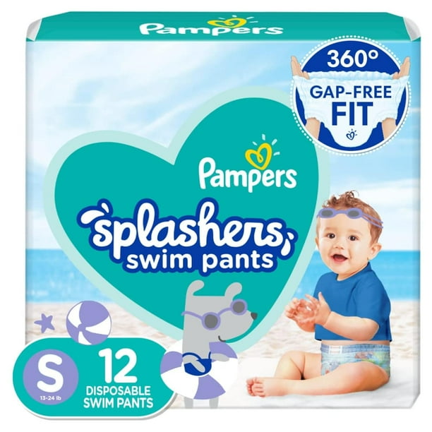 Pañales de natación Pampers Splashers, tamaño pequeño, 12 unidades