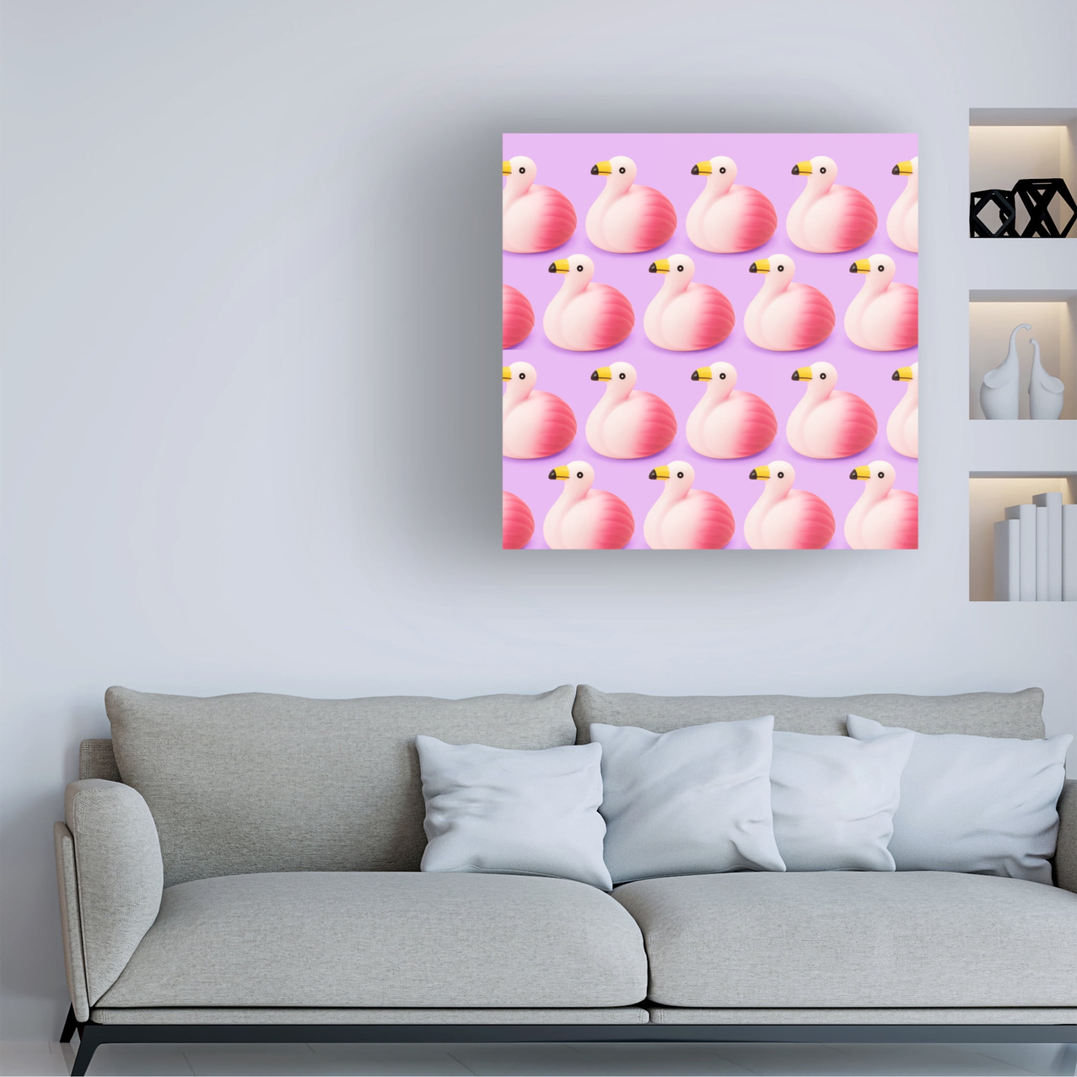 Canvas Wall Art - Julia Ramiro 'Flamencos.' Wall Art for Living Room, Bedroom, or Office Décor by Trademark Fine Art - 18 x 18 Inches