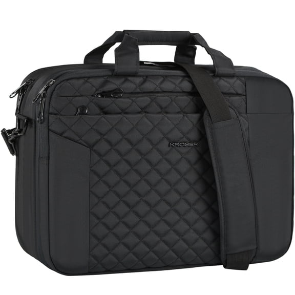 KROSER 17" Waterproof Nylon Laptop Messenger Bag, Black