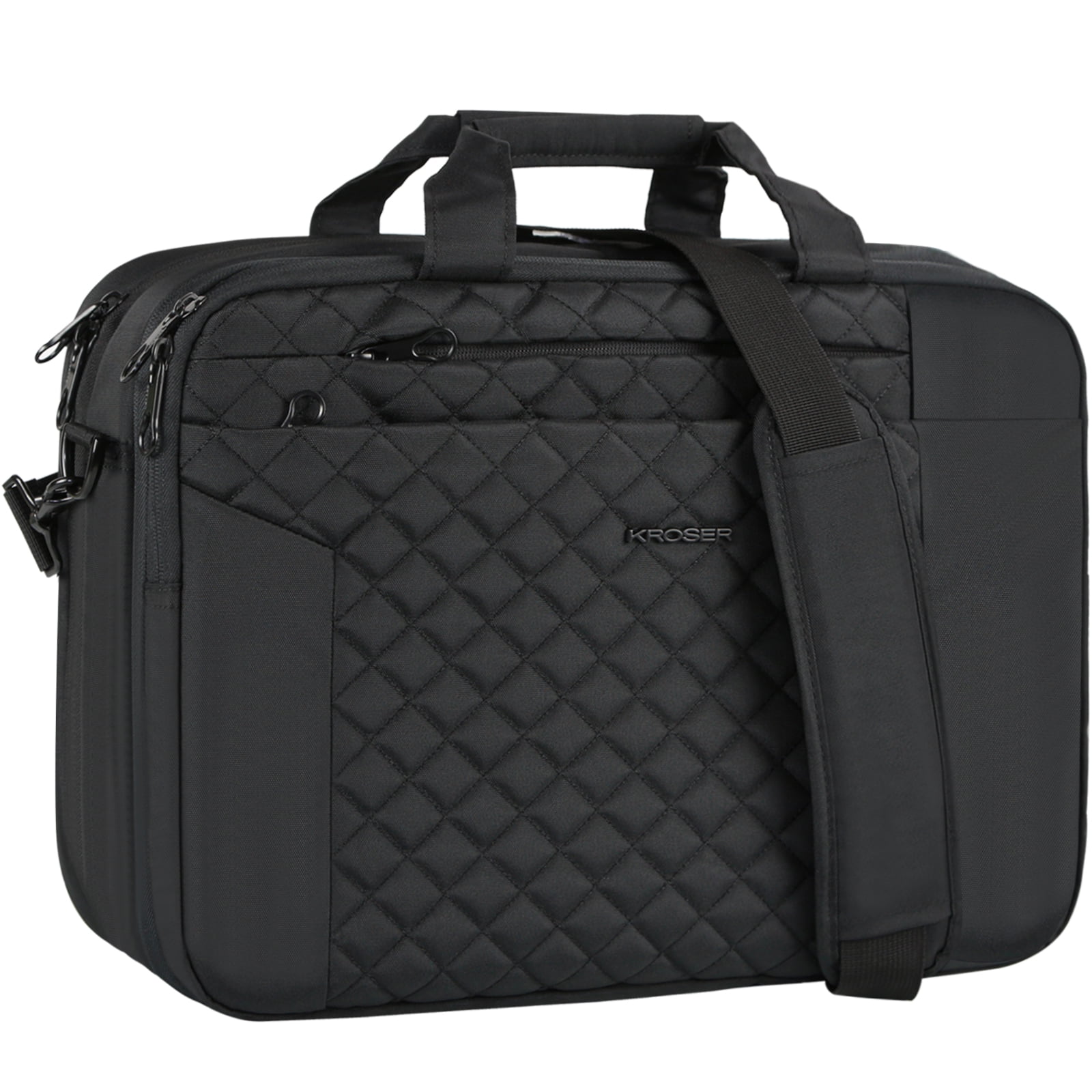KROSER 17" Waterproof Nylon Laptop Messenger Bag, Black