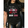 thumbnail image 1 of Camiseta de manga corta para mujer transpirable Moda de veranoWomen'S Casual Crew Neck T-Shirt with Red Lips Letter Print, Fashionable Short Sleeve Top for Mother'S Day, Polyester Knit Fabric, Mediu, 1 of 7