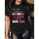 thumbnail image 1 of Women'S Casual Crew Neck T-Shirt with Red Lips Letter Print, Fashionable Short Sleeve Top for Mother'S Day, Polyester Knit Fabric, Medium Stretch, 180g/m² - Spring/Summer/Fall, 1 of 7