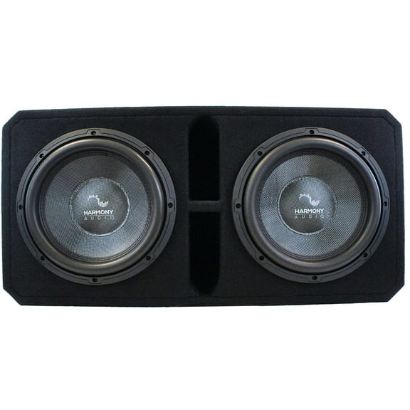 Harmony Audio HA-C2X12D4 Dual 12" Vented Loaded 2200W 1 Ohm Sub Box Enclosure