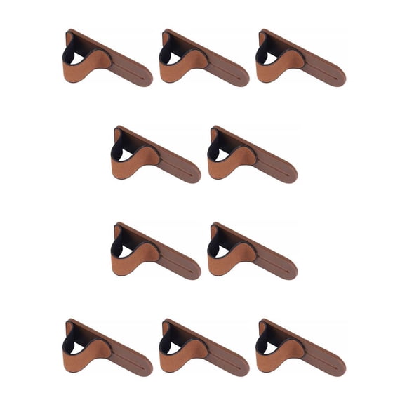 Seitruly Correa para la yema del dedo, soporte para teléfono móvil, pegatina para teléfono móvil, organizador de auriculares con cable, soporte para marrón 10piezas