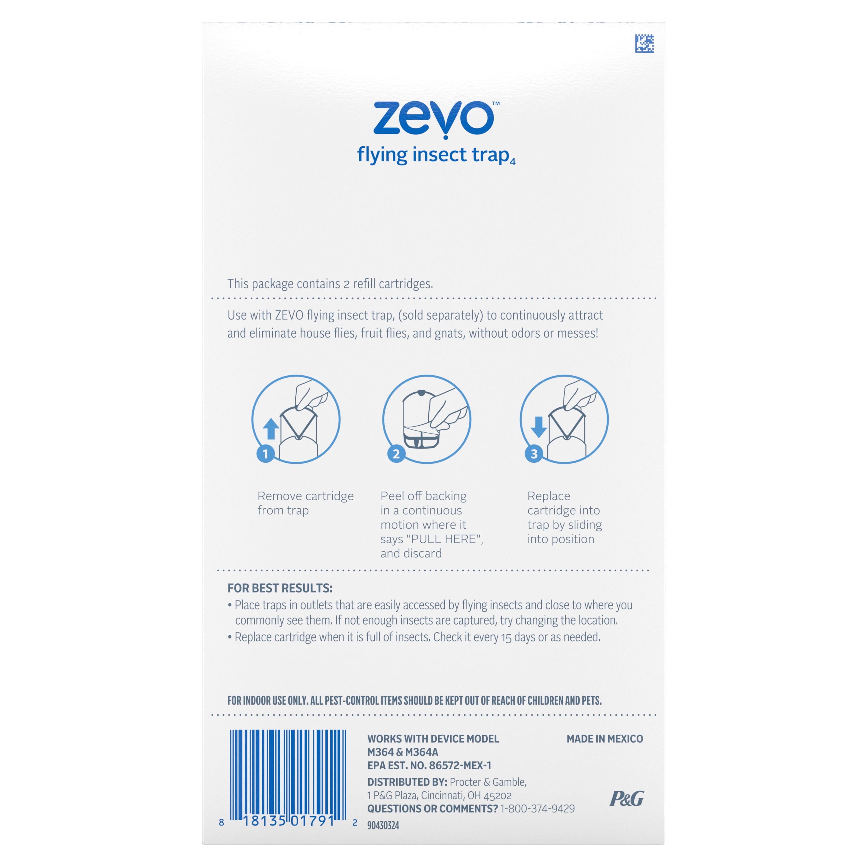 Zevo Refill Kit 4 in. W X 7 in. L Gray/White 2 ct - Ace Hardware