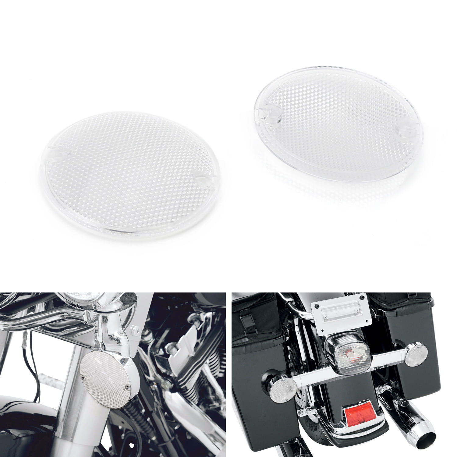 2x Turn Signal Blinker Light Flat Cover Clear Lens For Harley Touring Road King