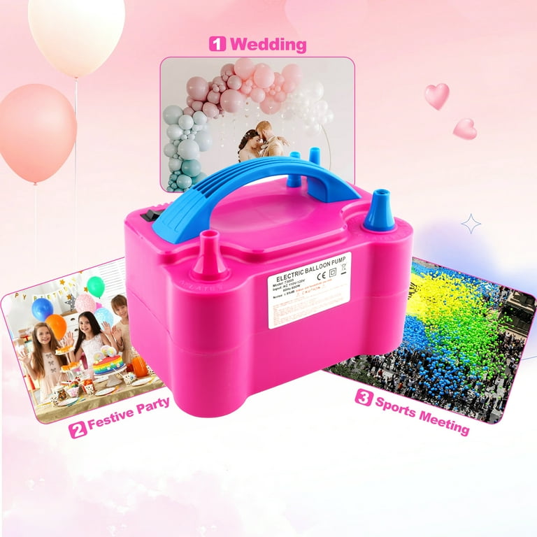 Electric Balloon Pump Inflator With Timer - Portable For 160/260/360 & 5" Balloons, Party Decorating
