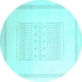 thumbnail image 1 of Ahgly Company Indoor Round Solid Light Blue Modern Area Rugs, 6' Round, 1 of 4