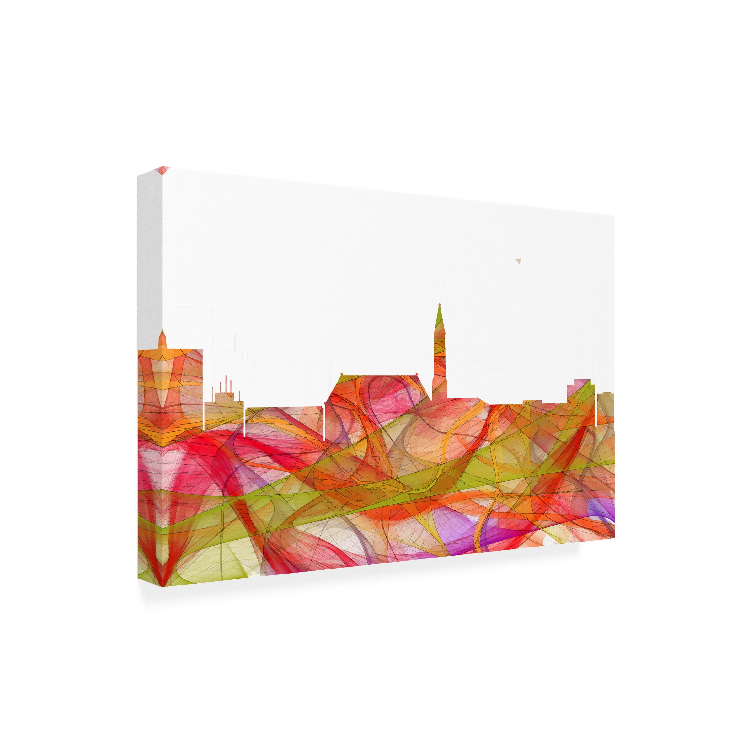 Marlene Watson 'Cheyenne Wyoming Skyline Summer Swirl' Canvas Art
