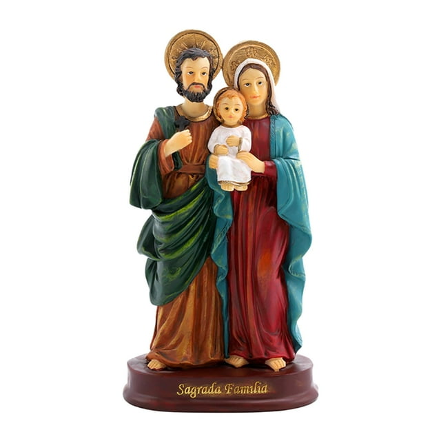 Estatua de la Sagrada Familia, Escena de Natividad, estatuilla de Jesús, figuras de María para decoración de estante de oficina de escritorio