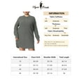 thumbnail image 3 of MODA NOVA Plus Size Sweater Dress for Juniors Long Sleeve Knit Pullover Short Sweater Dresses Army, 3 of 6