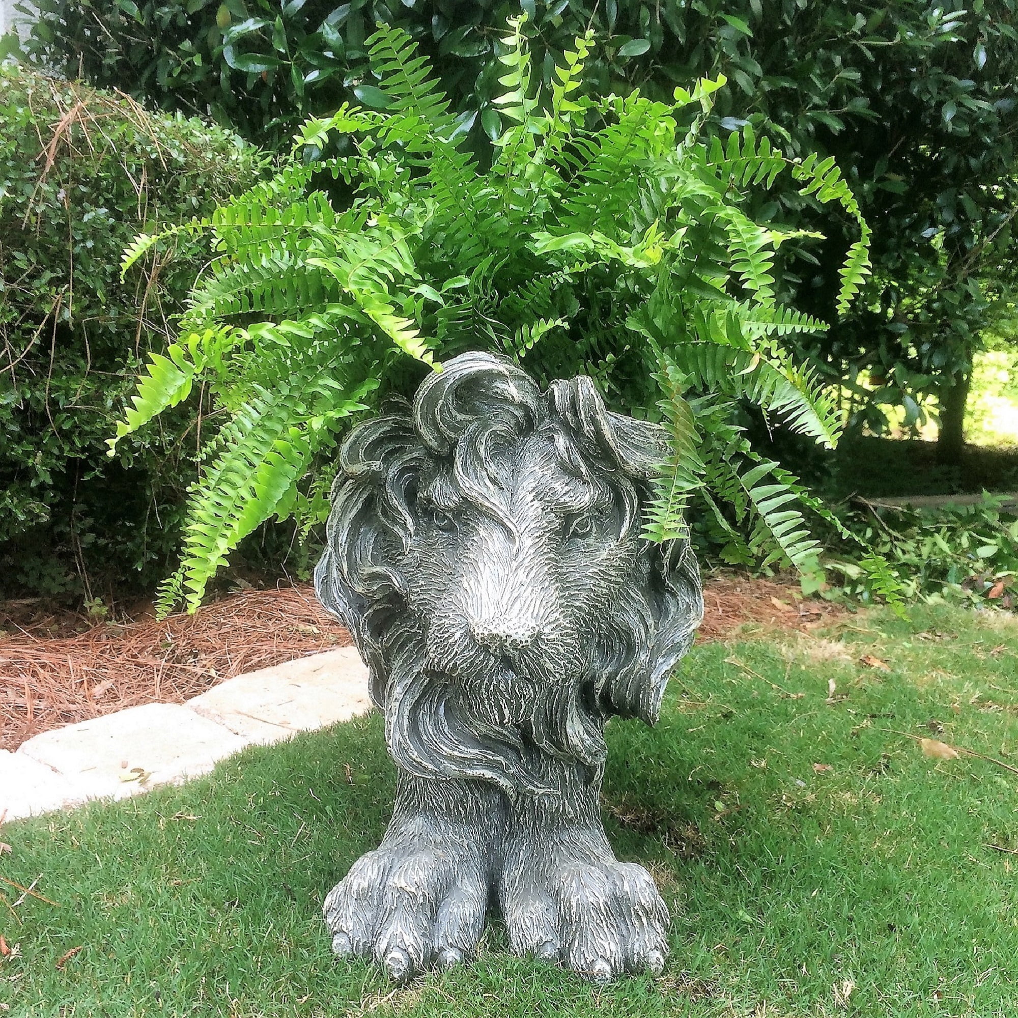 Homestyles Graystone Lion Muggly Mascot Animal Statue Planter Pot