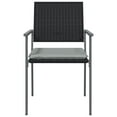 thumbnail image 4 of vidaXL Patio Chairs with Cushions 6 pcs Black 21.3"x24.6"x35" Poly Rattan, 4 of 8