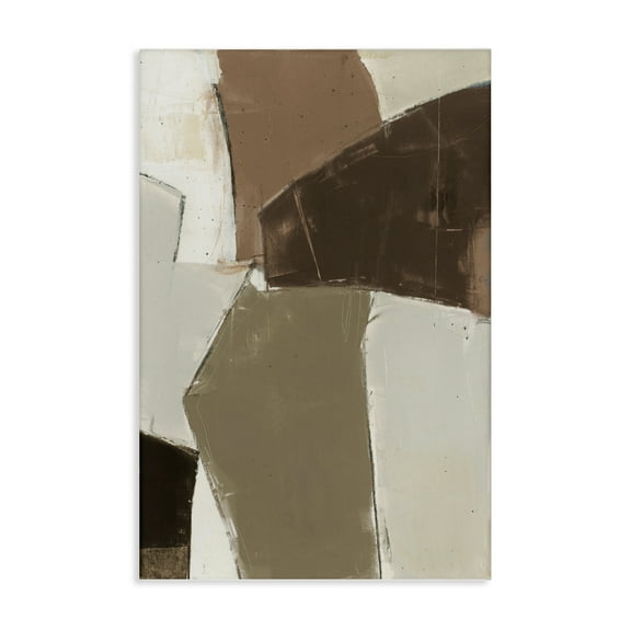 Stupell Industries Contemporary Neutral Earth Tones Abstract Painting Wrapped Canvas Canvas Art Print Wall Art, 16 x 24