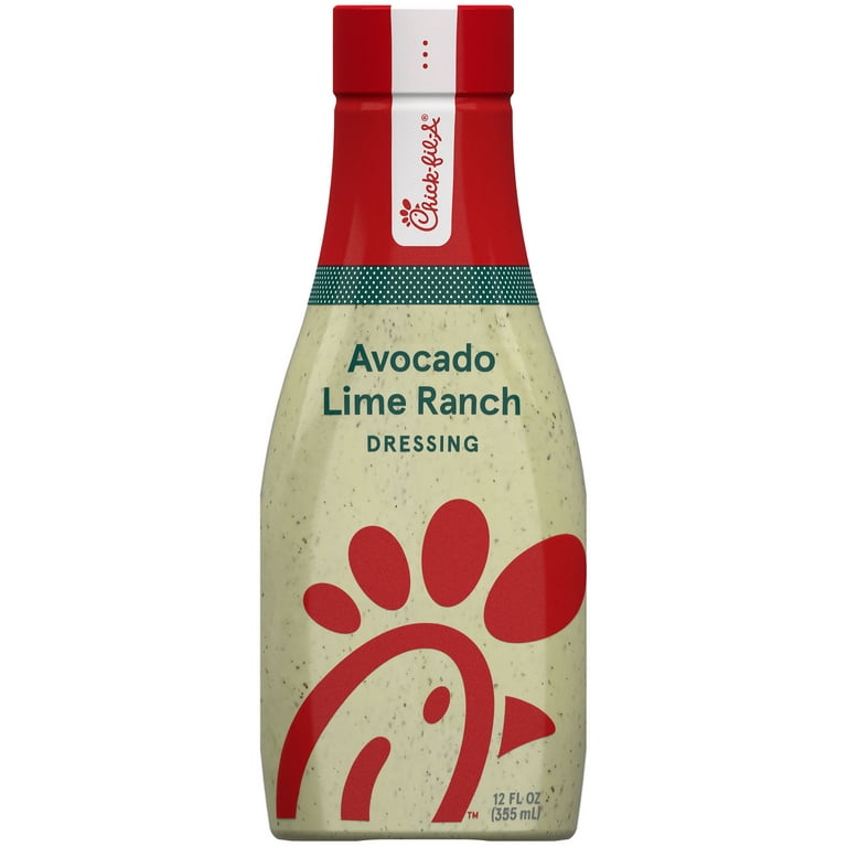 Chick-Fil-A Avocado Lime Ranch Salad Dressing, Refrigerated, 12 oz Bottle Chick-Fil-A Avocado Lime Ranch Salad Dressing, Refrigerated, 12 oz Bottle