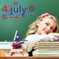 thumbnail image 3 of 3 Pieces Patriotic Wooden Star Block Ornaments Star Wooden Signs Independence Day Theme Table Logo Patriotic Stars for Home Decoration Independence Day Table Decoration, 3 of 7