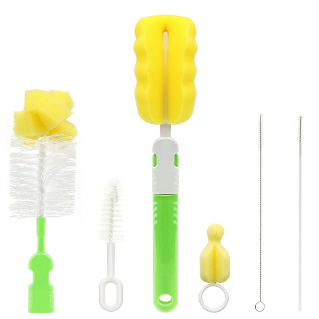 CHUANK Baby Bottle Cleaner Kit For Baby Nipple Brush Drinking Straw Brush Cleaning Set Tools