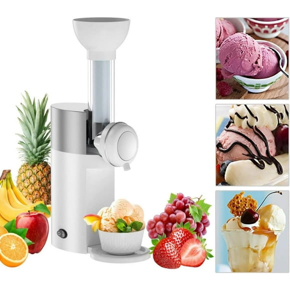 Ice Cream Machine, Household Automatic Fro zen Fruit Dessert Machine, Fruit Ice Cream Maker, DIY Homemade Milkshake Machine,Mini Slush Machine,White