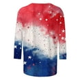 thumbnail image 6 of Feancey Womens 3/4 Sleeve Tops Casual Plus Size 4th of July T Shirts Distressed Tie Dye Print Patriotic Graphic Tees Comfy Soft Independence Day Tshirts Multicolor M, 6 of 6
