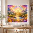 thumbnail image 5 of Golden Castle with Winding Blue River, Dreamy Fantasy Style for Fantasy Art Lovers, Castle Wall Decor Housewarming Gift, Tapestry Wall Hanging for Bedroom and Dorm, 5 of 7