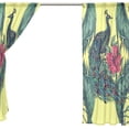 thumbnail image 4 of Coolnut Tropical Peacock On Yellow W55 x L78 In Sheer Gauze Door Window Curtain Panels Drapes for Living Room Bedroom Kids Room Decoration Window Treatment 2 Panels, 4 of 4