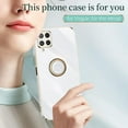 thumbnail image 2 of Classic Straight Side Soft and Simple Phone Case for iPhone 14 13 12 11 Pro Max Plus Mini, Ring Bracket Back Cover, Fashionable Pop Slim Protective Shell(White,13 Pro Max), 2 of 8