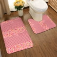 thumbnail image 2 of Honeii Chocolate with Flowing Cream Pattern Bathroom Anti-Skid Pad Bathroom Mat Vintage Seamless Pattern Not-Slip Toilet Rug Set, 2 of 6