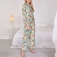 thumbnail image 3 of Pofeuu Garden Of Little Bunnies Print Womens Pajamas Set Long Sleeve Sleepwear Button Down Nightwear Soft Pj Lounge Sets Button Down Pajamas Women-X-Large, 3 of 7