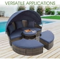 thumbnail image 7 of Villeston Round Outdoor Sunbed with Canopy for Patio Backyard, Clamshell Combination with Elevated Coffee Table,Navy Blue, 7 of 7