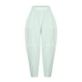 thumbnail image 4 of Lixiuxyad Loose Casual Pants Women Fashion Solid Pocket Casual Loose Pants Spliced High Waist Trousers Green, 4 of 5