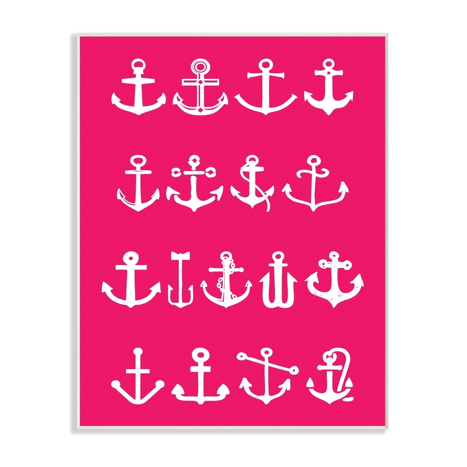 The Stupell Home Decor Collection Neon Anchors Wall Plaque