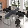 thumbnail image 1 of Scranton & Co Engineered Wood 4 Person L-Shaped Desk with Drawers in Gray, 1 of 9