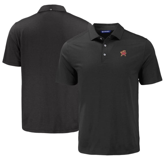 Men's Cutter & Buck Black Maryland Terrapins Coastline Epic Comfort Eco Recycled Polo