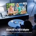 thumbnail image 5 of Alxum IDE to SATA Adapter Cable, IDE to USB External Hard Drive Reader for 2.5/3.5 inch IDE HDD and SATA III HDD/SSD, with USB C Cable with USB A Adapter and 12V/2A Power Supply, 5 of 7