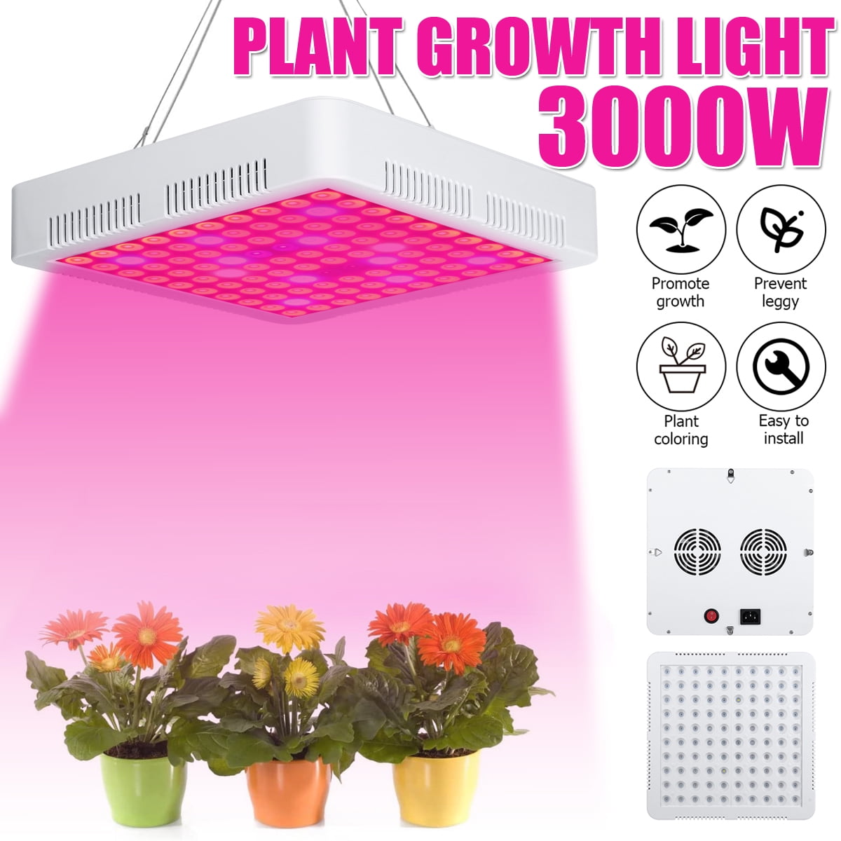 LED Grow Light Full Spectrum Indoor Hydroponic Plant Veg Flower Plant Lamp Panel 