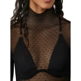 thumbnail image 4 of Women's Turtleneck Top Long Sleeve Slim Fit Shirts Mesh Sheer See Through Casual Blouse, 4 of 5