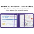 thumbnail image 4 of Car Registration and Insurance Holder, Leather Registration and Insurance Card Holder, Vehicle Glove Box Organizer - For Documents, Cards, License (Purple) Purple, 4 of 5