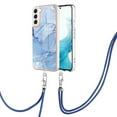 thumbnail image 2 of Mantto for Samsung Galaxy S22 Plus Case, with Lanyard Adjustable Strap, Marble Pattern Soft TPU Bumper Hard PC Back Shockproof Protective Glossy Stylish Durable Phone Case for Women Girls,Blue, 2 of 7