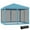 Light Blue, variant on Outsunny 10' x 10' Pop Up Canopy Tent Gazebo with Removable Mesh Sidewall