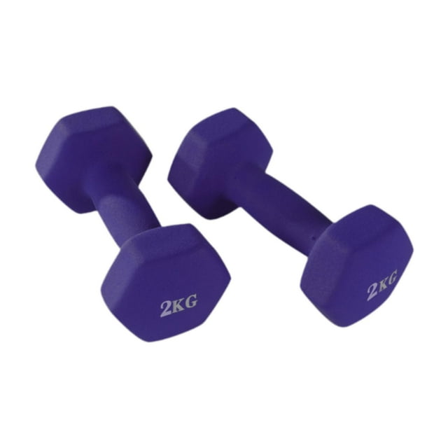 Colaxi 2Pcs Exercise Dumbbells Fitness Equipment Multifunction Home Gym Anti Slip Training Equipment 2 kg Strength Training Workouts Violet