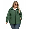 thumbnail image 4 of adviicd Plus Size Womens Rain Jacket with Hood Waterproof Raincoats Lightweight Packable Outdoor Trench Coat AG, 3XL, 4 of 6