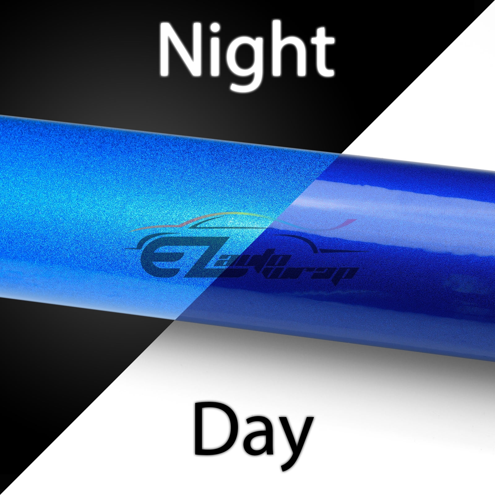 EZAUTOWRAP Blue Night Reflective Vinyl Wrap Sticker Decal Graphic Sign Self Adhesive Film Roll For Car Vehicle Boat Truck Trailer RV Motorcycle Bike Road Sign Party Club Decoration