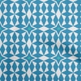 thumbnail image 1 of oneOone Cotton Poplin Teal Blue Fabric Geometric Sewing Craft Projects Fabric Prints By Yard 56 Inch Wide, 1 of 4