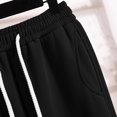 thumbnail image 3 of safuny Clearance Women's Thicken Jogger Cuff Pants Solid High Elastic Waist Clothing Running Gym Sports Retro Summer Comfy Trousers Fashion Black XL, 3 of 8